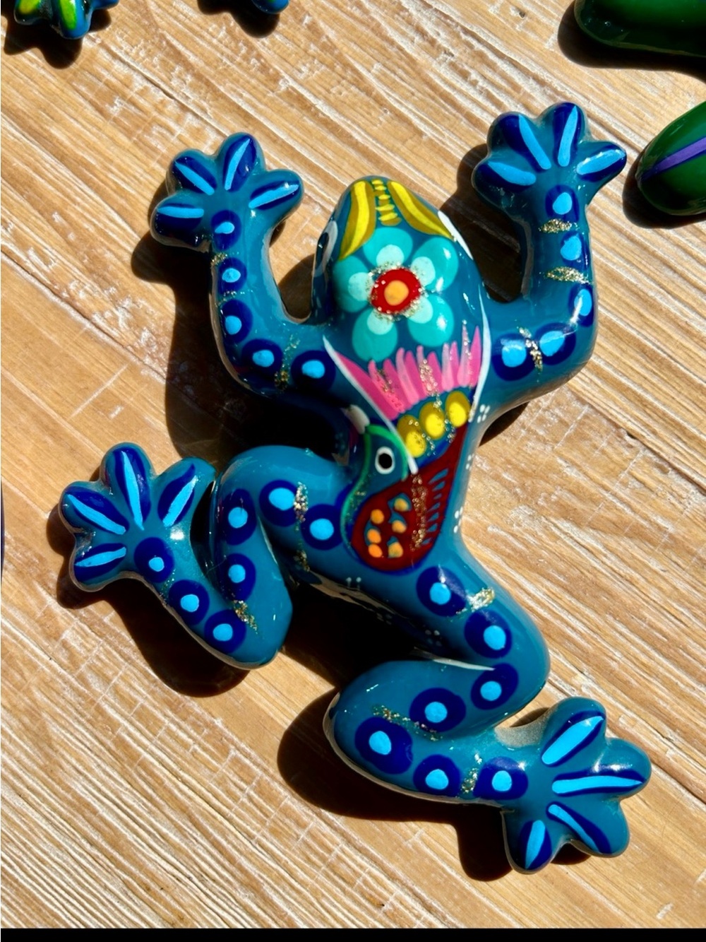 Hand Painted Mexican Folk Art Frog Wall Decor